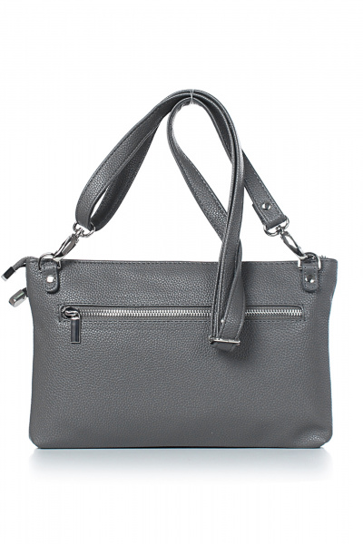 Сумка экокожа на два отделения с карманами Galanteya 51423.24с490к45 серый_т. - фото 3