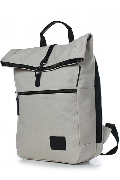 Рюкзак текстильный на одно отделение с объемным карманом Galanteya 51623.24с491к45 беж.св/черный - фото 1