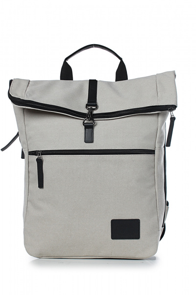 Рюкзак текстильный на одно отделение с объемным карманом Galanteya 51623.24с491к45 беж.св/черный - фото 2