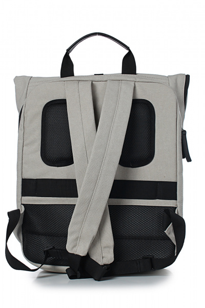 Рюкзак текстильный на одно отделение с объемным карманом Galanteya 51623.24с491к45 беж.св/черный - фото 3