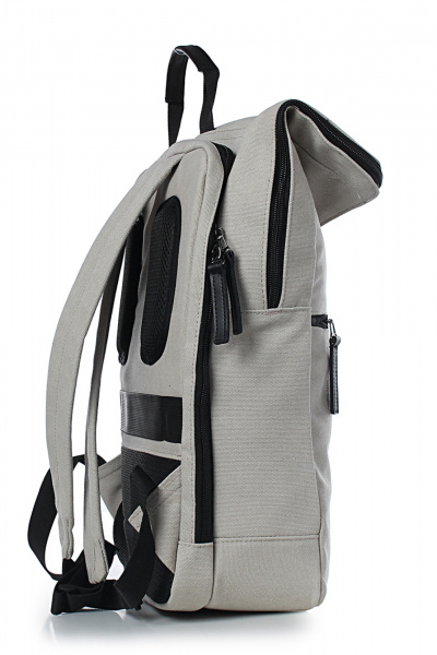 Рюкзак текстильный на одно отделение с объемным карманом Galanteya 51623.24с491к45 беж.св/черный - фото 4