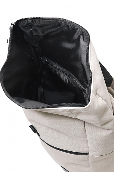 Рюкзак текстильный на одно отделение с объемным карманом Galanteya 51623.24с491к45 беж.св/черный - фото 5