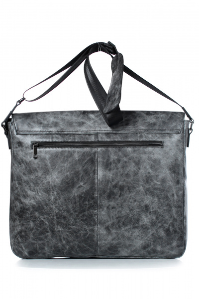 Деловая сумка из натуральной кожи с карманами Galanteya 522.23с446к45 серый/черный - фото 3