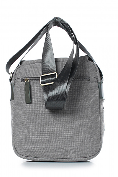 Серая текстильная сумка с клапанами и карманами Galanteya 52323.24с494к45 серый/оливк - фото 3
