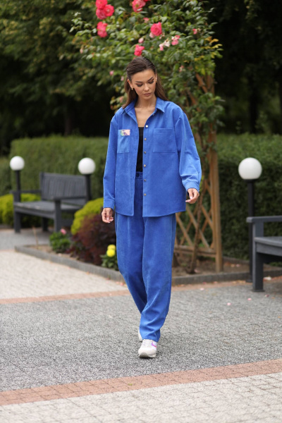 Рубашка вельветовая, синий, демисезонная LARICI 2123 - фото 2