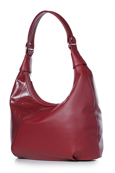 Классическая сумка из экокожи с карманами на молнию Galanteya 6024.24с255к45 красный_т. - фото 1