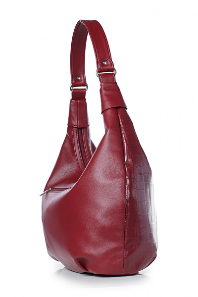 Классическая сумка из экокожи с карманами на молнию Galanteya 6024.24с255к45 красный_т. - фото 4