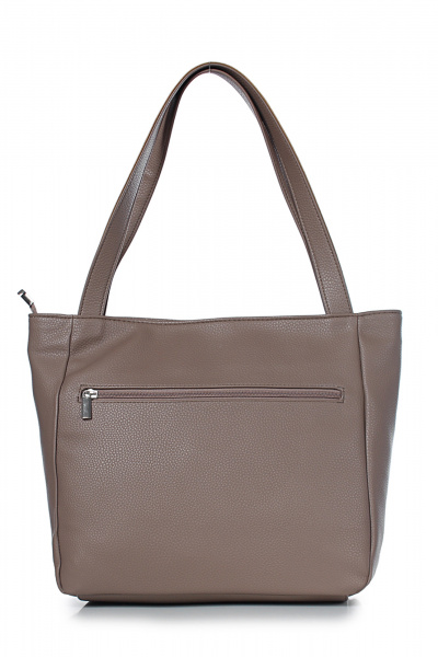 Элегантная сумка из эко-кожи с объемным карманом и украшением Galanteya 7024.24с678к45 бежевый_т. - фото 3