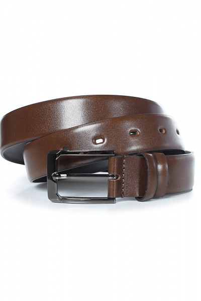 Кожаный ремень в обрезку с пряжкой черный никель Galanteya 9122.22с2525к45 3р коричневый_св. - фото 1