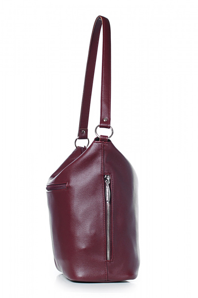 Круглогодичная экокожа сумка на каждый день красная Galanteya 9824.24с445к45 бордо - фото 4