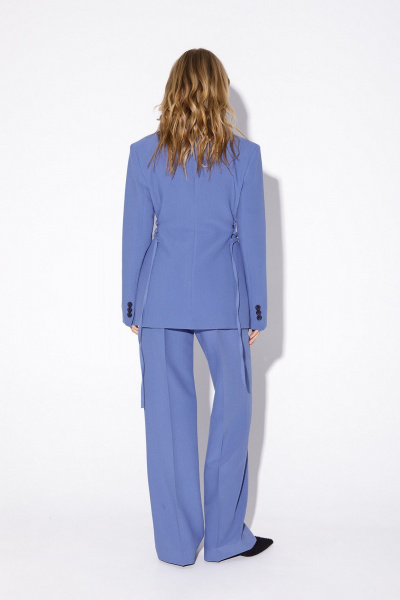 Круглогодичный деловой костюм двойка из текстиля PiRS 5506 сине-фиолетовый - фото 6