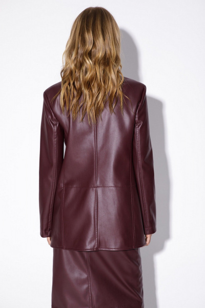 Красный экокожаный жакет с классическим покроем PiRS 5516 марсала - фото 5