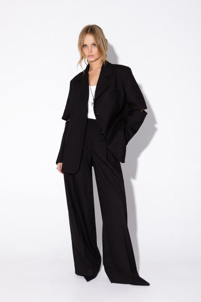 Круглогодичный костюм-тройка из вискозы и текстиля PiRS 5522 черный - фото 7