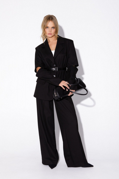 Круглогодичный костюм-тройка из вискозы и текстиля PiRS 5522 черный - фото 6