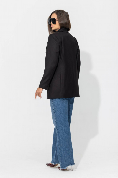 Яркий двубортный жакет на подкладке для стильного образа Gold Style 2632 черный - фото 2