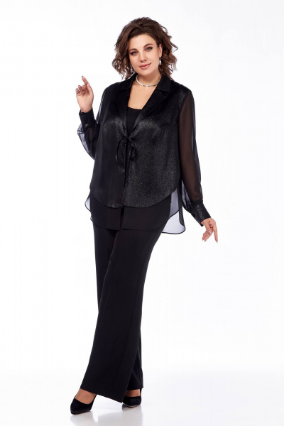 Трехпредметный нарядный комплект из бархата Ольга Стиль С-866 - фото 1