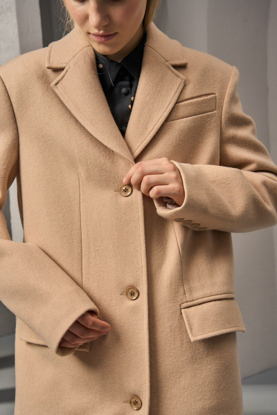 Пальто из шерсти макси с классическим стилем DEVITA 9001-1 бежевый - фото 13
