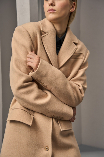 Пальто из шерсти макси с классическим стилем DEVITA 9001-1 бежевый - фото 12