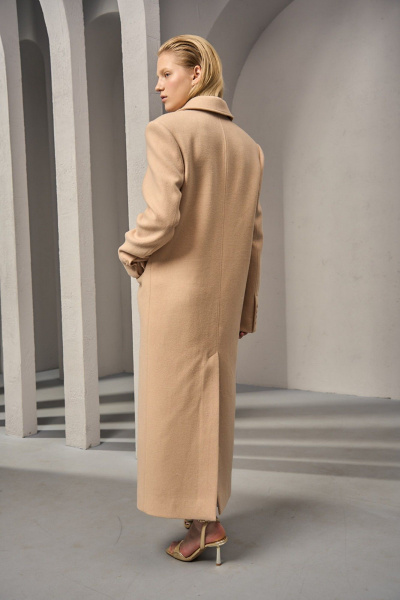 Пальто из шерсти макси с классическим стилем DEVITA 9001-1 бежевый - фото 9