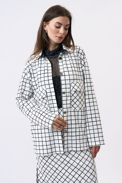 Белая классическая рубашка из вискозы Art Ribbon M1044T - фото 1