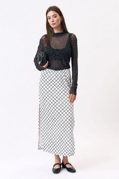 Круглогодичная белая юбка из вискозы Art Ribbon M1044Y - фото 3