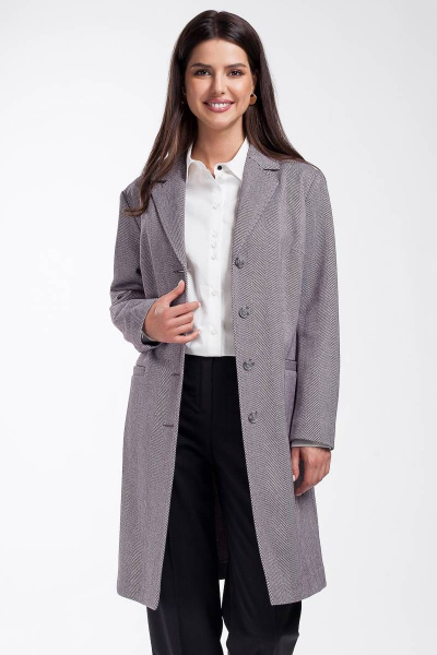 Пальто прямого силуэта с рельефами и съемным поясом Femme & Devur 70236 1.27F(170) - фото 1