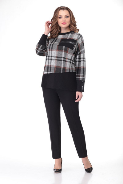 Брюки, свитшот VOLNA 1173 серо-коричневый,черный - фото 2