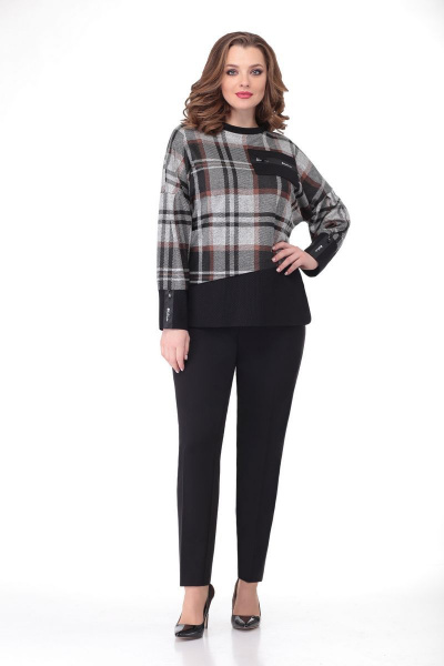 Брюки, свитшот VOLNA 1173 серо-коричневый,черный - фото 1