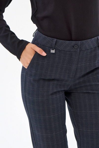 Брюки женские классические с высокой талией синий из текстиля IUKONA 1678 синяя_клетка - фото 4