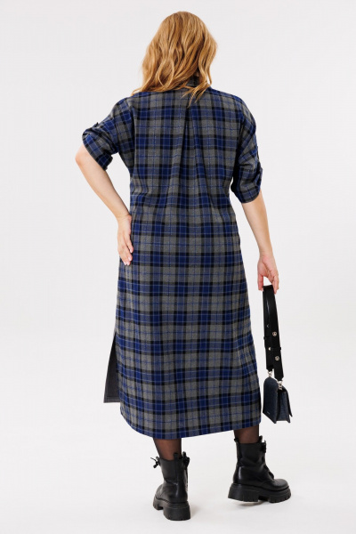 Платье Michel chic 2134/1 серый,синий,клетка - фото 6