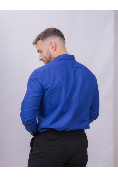 Деловая рубашка slim из хлопка с классическим воротником Nadex 01-061811/201-24 классический_синий_мини-оксфоррд - фото 17