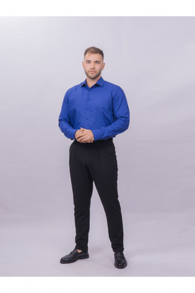 Деловая рубашка slim из хлопка с классическим воротником Nadex 01-061811/201-24 классический_синий_мини-оксфоррд - фото 6