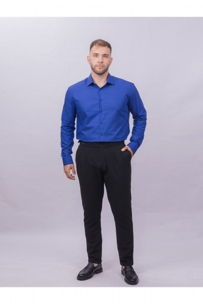 Деловая рубашка slim из хлопка с классическим воротником Nadex 01-061811/201-24 классический_синий_мини-оксфоррд - фото 4