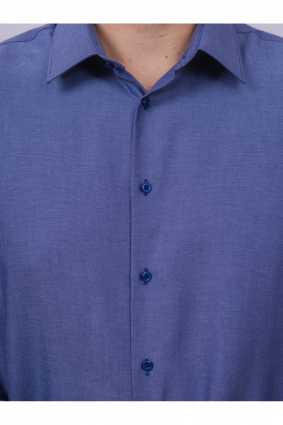 Рубашка slim из хлопка с классическим воротником Nadex 01-061811/201-24 темно-джинсовый_мини-оксфоррд - фото 8