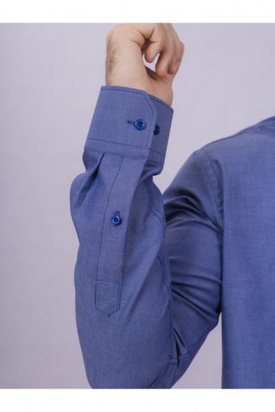 Рубашка slim из хлопка с классическим воротником Nadex 01-061811/201-24 темно-джинсовый_мини-оксфоррд - фото 6