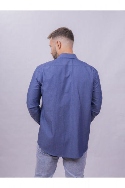 Рубашка slim из хлопка с классическим воротником Nadex 01-061811/201-24 темно-джинсовый_мини-оксфоррд - фото 2