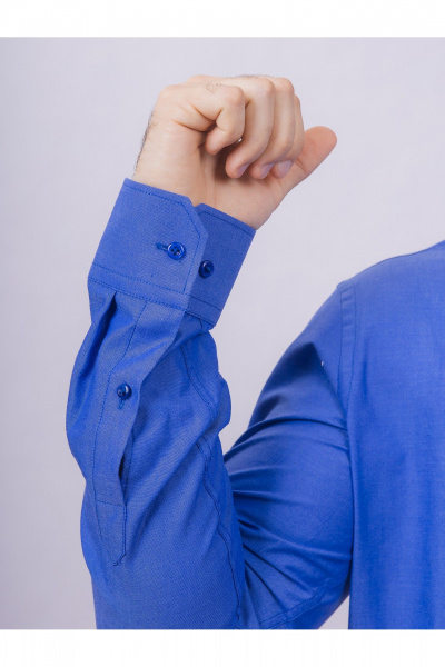 Классическая хлопковая рубашка slim из хлопка с воротником Nadex 01-088611/201-24 синий_мини-оксфорд - фото 6