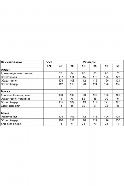 Блуза, брюки, жилет EVA GRANT 7244 черный+белый - фото 6