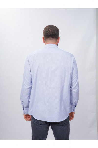 Полосатая классическая рубашка из хлопка с воротником Nadex 01-088812/303-24 бело-серый - фото 6