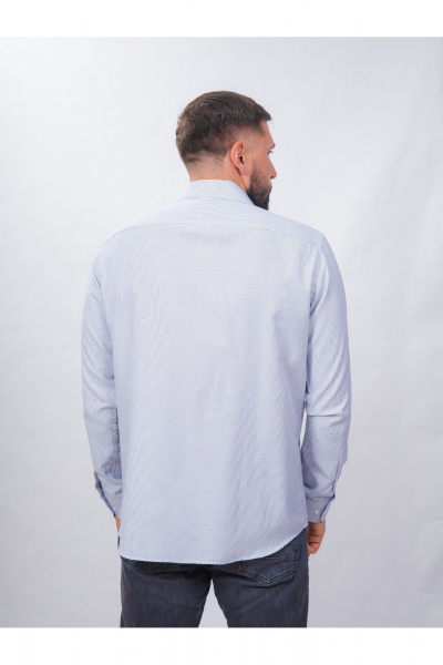 Полосатая классическая рубашка из хлопка с воротником Nadex 01-088812/303-24 бело-синий - фото 9