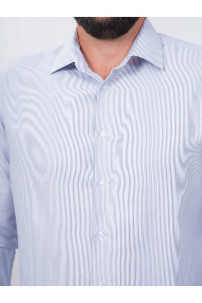 Полосатая классическая рубашка из хлопка с воротником Nadex 01-088812/303-24 бело-синий - фото 5