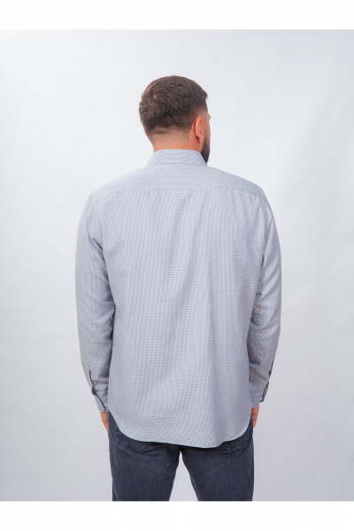 Рубашка в клетку классический крой для делового образа Nadex 01-088812/403-24 бежево-сине-белый - фото 4