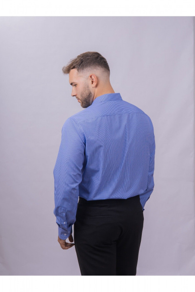 Рубашка в клетку с карманом классический стиль для делового гардероба Nadex 01-088912/403-24 сине-голубой - фото 13