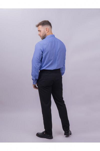 Рубашка в клетку с карманом классический стиль для делового гардероба Nadex 01-088912/403-24 сине-голубой - фото 5