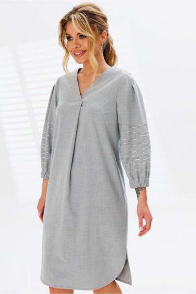 Платье трикотаж на каждый день с карманами и складкой Faufilure C1660 - фото 2