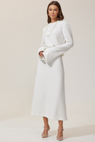 Демисезонный трикотажный комплект из джемпера и юбки Lyushe 3928 - фото 3