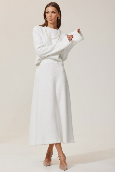 Демисезонный трикотажный комплект из джемпера и юбки Lyushe 3928 - фото 2