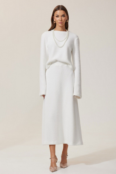 Демисезонный трикотажный комплект из джемпера и юбки Lyushe 3928 - фото 1