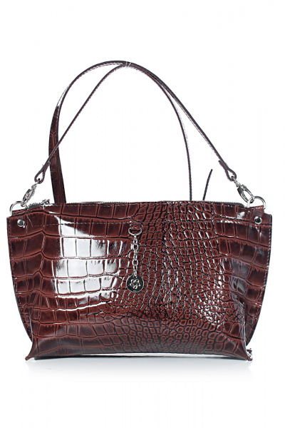 Круглогодичная коричневая кожаная сумка на молнии Galanteya 12724.24с591к45 коричневый - фото 2