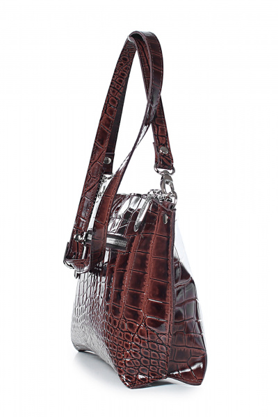 Круглогодичная коричневая кожаная сумка на молнии Galanteya 12724.24с591к45 коричневый - фото 4